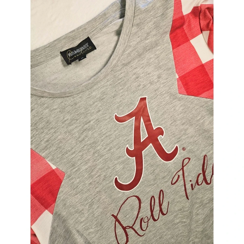 Gameday Couture Alabama Crimson Tide Roll Tide Plaid 3/4 Sleeve Tunic Top Small - Picture 8 of 10